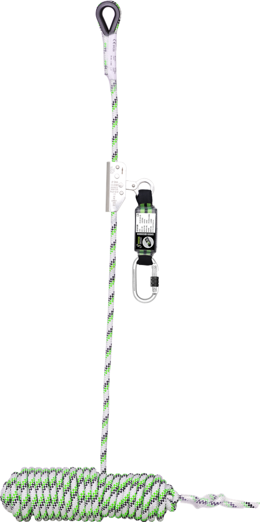 NIRO, GUIDED-TYPE FALL ARRESTER ON KERNMANTLE ROPE 10 M, WITH ENERGY ABSORBER